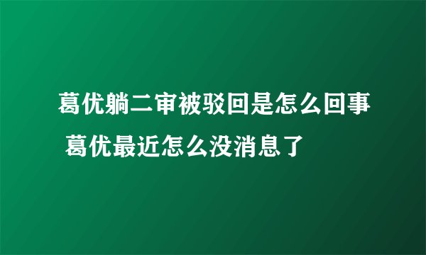 葛优躺二审被驳回是怎么回事 葛优最近怎么没消息了