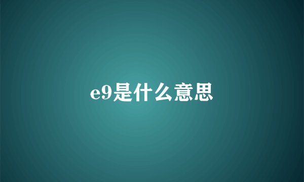 e9是什么意思
