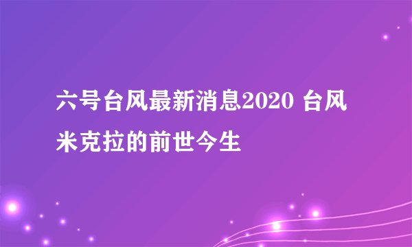 六号台风最新消息2020 台风米克拉的前世今生