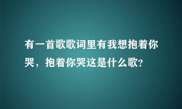 有一首歌歌词里有我想抱着你哭，抱着你哭这是什么歌？