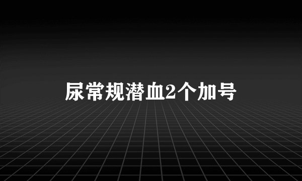 尿常规潜血2个加号