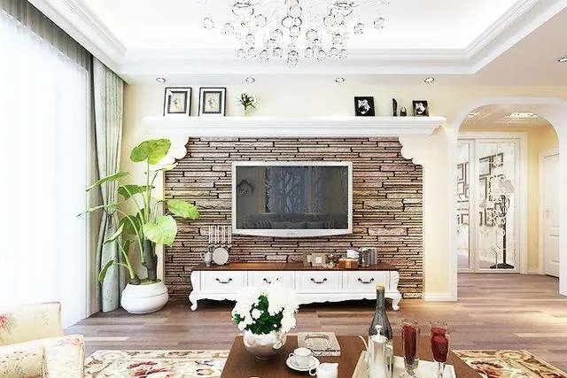 田园风格电视墙，这抹清新范儿很足~