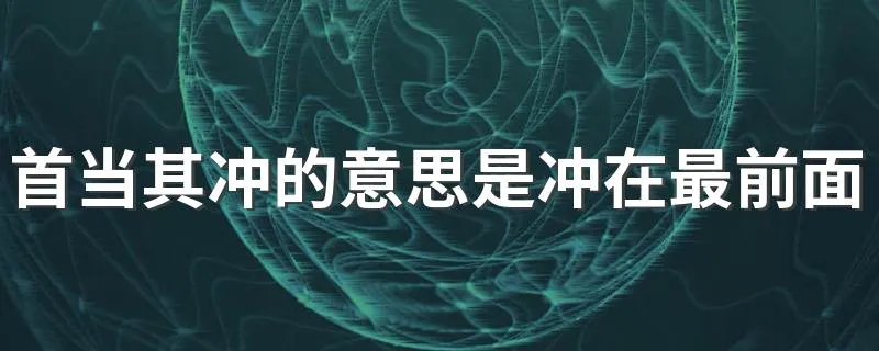 首当其冲的意思是冲在最前面吗 成语首当其冲意思是冲在最前面吗