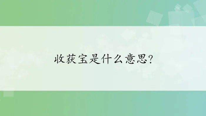 收获宝是什么意思？