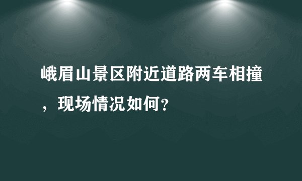 峨眉山景区附近道路两车相撞，现场情况如何？