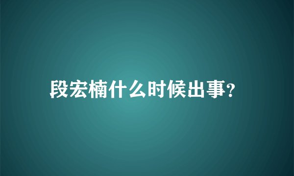 段宏楠什么时候出事？