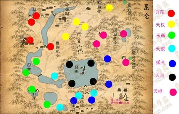 诛仙3昆仑星宿分布图