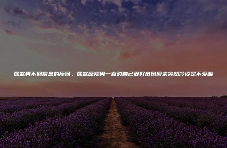 属蛇男不回信息的原因，属蛇摩羯男一直对自己很好出国回来突然冷淡是不爱嘛