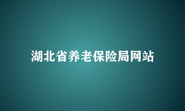 湖北省养老保险局网站
