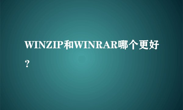 WINZIP和WINRAR哪个更好？