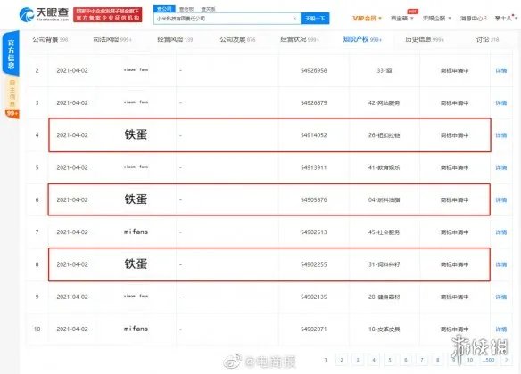 小米申请铁蛋商标怎么回事 小米申请铁蛋商标介绍