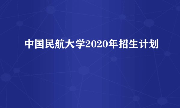 中国民航大学2020年招生计划