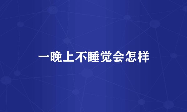 一晚上不睡觉会怎样