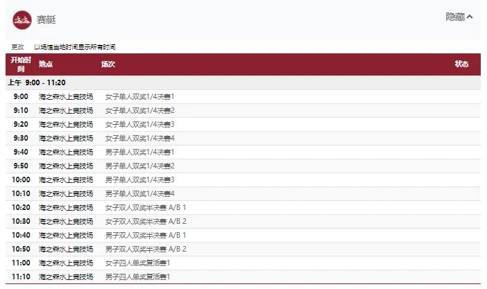 2021东京奥运会7月26日比赛详细赛程