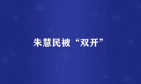 朱慧民被“双开”