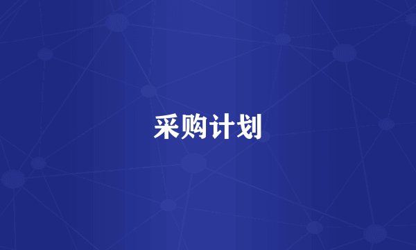 采购计划
