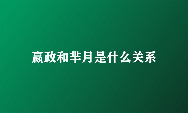 嬴政和芈月是什么关系