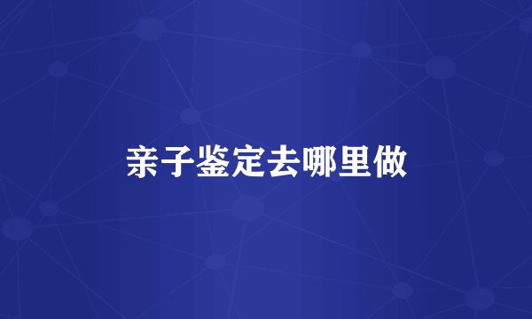 亲子鉴定去哪里做
