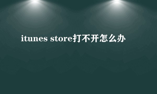 itunes store打不开怎么办