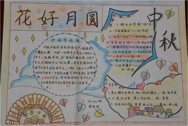 中秋节手抄报一等奖 最美有字