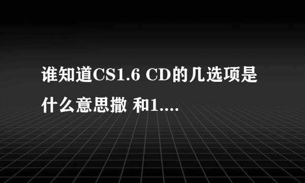 谁知道CS1.6 CD的几选项是什么意思撒 和1.6版本需要一定的配合吗