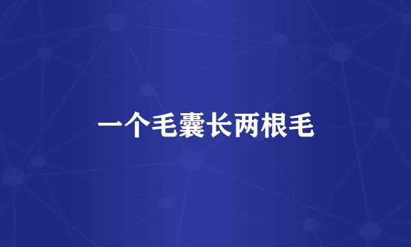 一个毛囊长两根毛