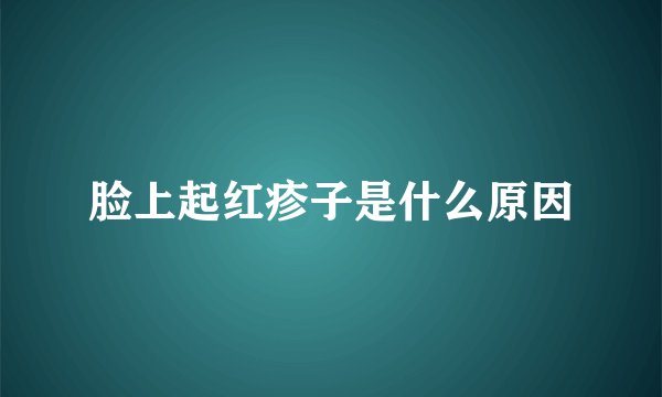 脸上起红疹子是什么原因