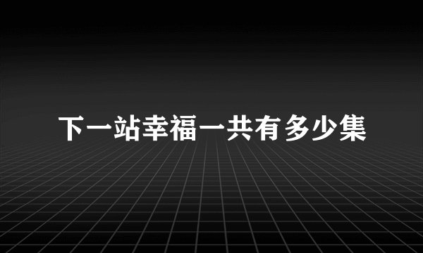 下一站幸福一共有多少集