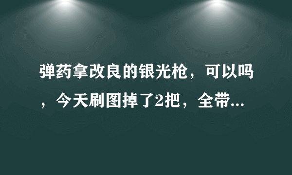 弹药拿改良的银光枪，可以吗，今天刷图掉了2把，全带红字，如果可以洗一把。