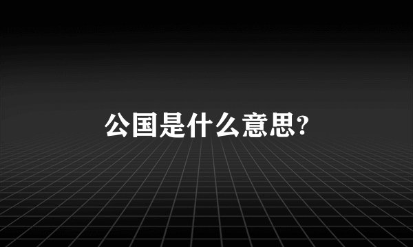 公国是什么意思?