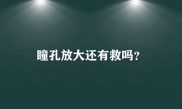 瞳孔放大还有救吗？