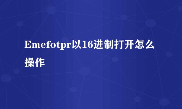 Emefotpr以16进制打开怎么操作