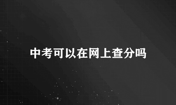 中考可以在网上查分吗