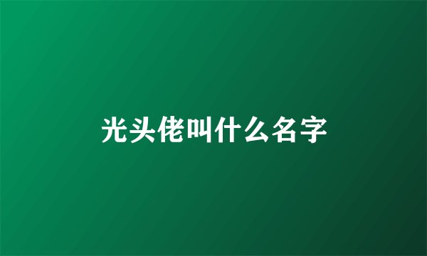 光头佬叫什么名字
