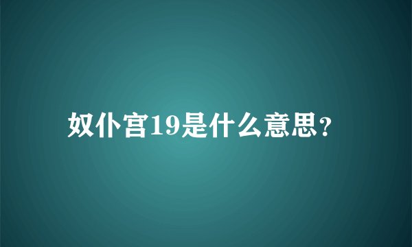 奴仆宫19是什么意思？