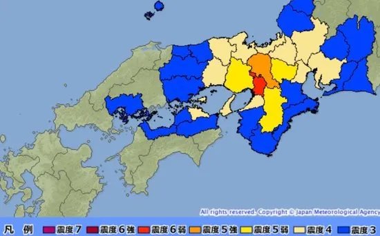 日本大阪5.9级地震震源深度如何？