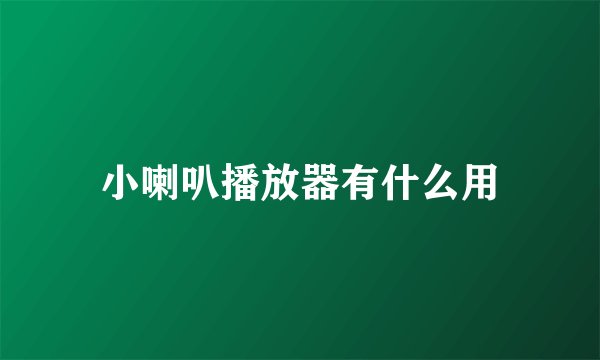 小喇叭播放器有什么用