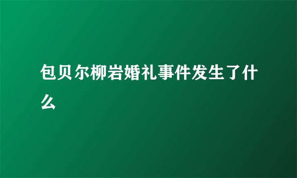 包贝尔柳岩婚礼事件发生了什么