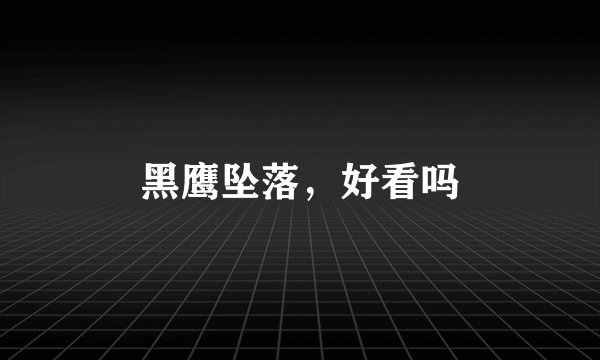 黑鹰坠落，好看吗