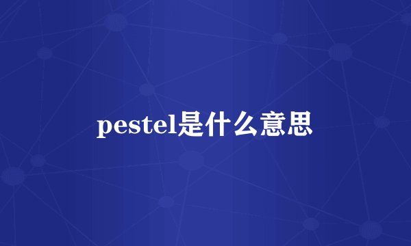 pestel是什么意思