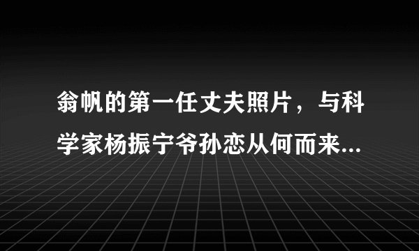 翁帆的第一任丈夫照片，与科学家杨振宁爷孙恋从何而来(震惊)