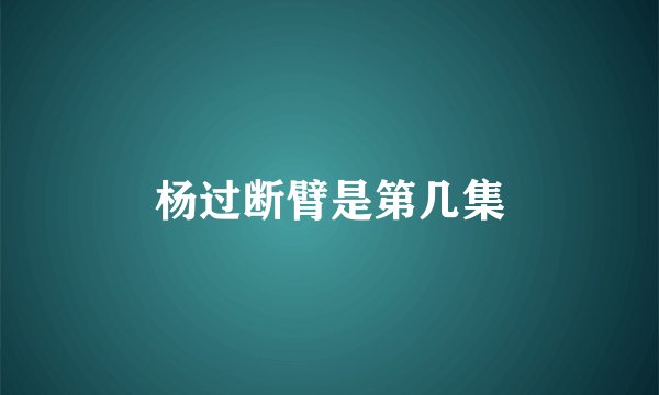 杨过断臂是第几集