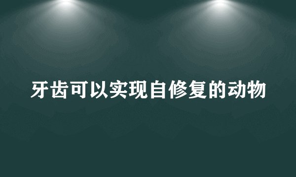 牙齿可以实现自修复的动物