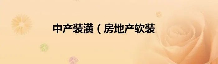 中产装潢（房地产软装