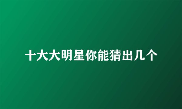 十大大明星你能猜出几个