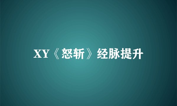 XY《怒斩》经脉提升