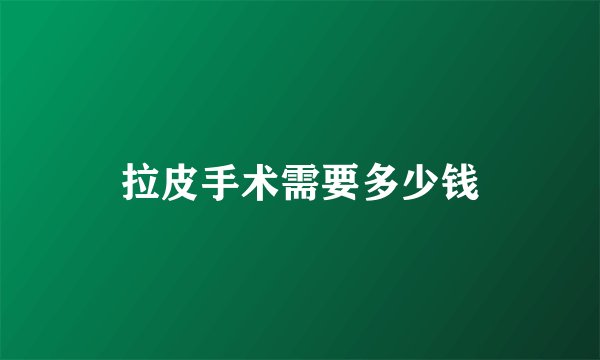拉皮手术需要多少钱