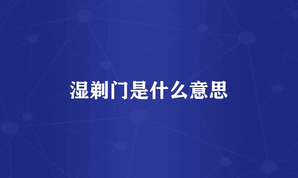 湿剃门是什么意思