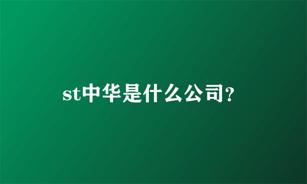 st中华是什么公司？