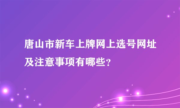 唐山市新车上牌网上选号网址及注意事项有哪些？